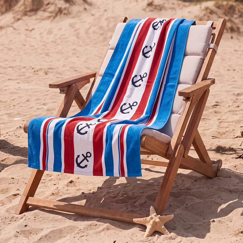 TOALLA DE PLAYA REGATTA VELOUR ANCLAS