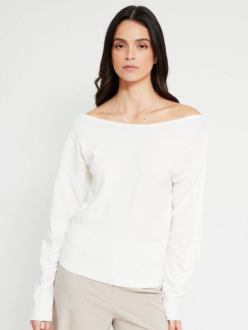 SWEATER MUJER INDEX MANGA LARGA ASIMÉTRICO RAYAS - 2