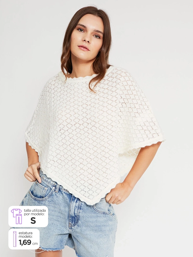 SWEATER MUJER INDEX ALGODÓN CAPA CALADA