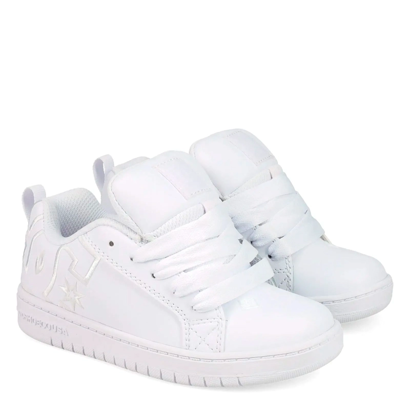 ZAPATILLAS NIÑO DC SHOES URBANO BLANCO COURT GRAFFIK CUERO - 2