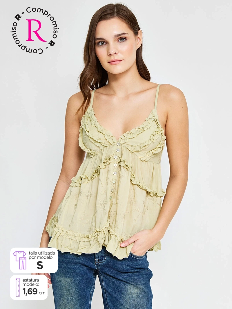 BLUSA MUJER INDEX ALGODÓN SIN MANGAS