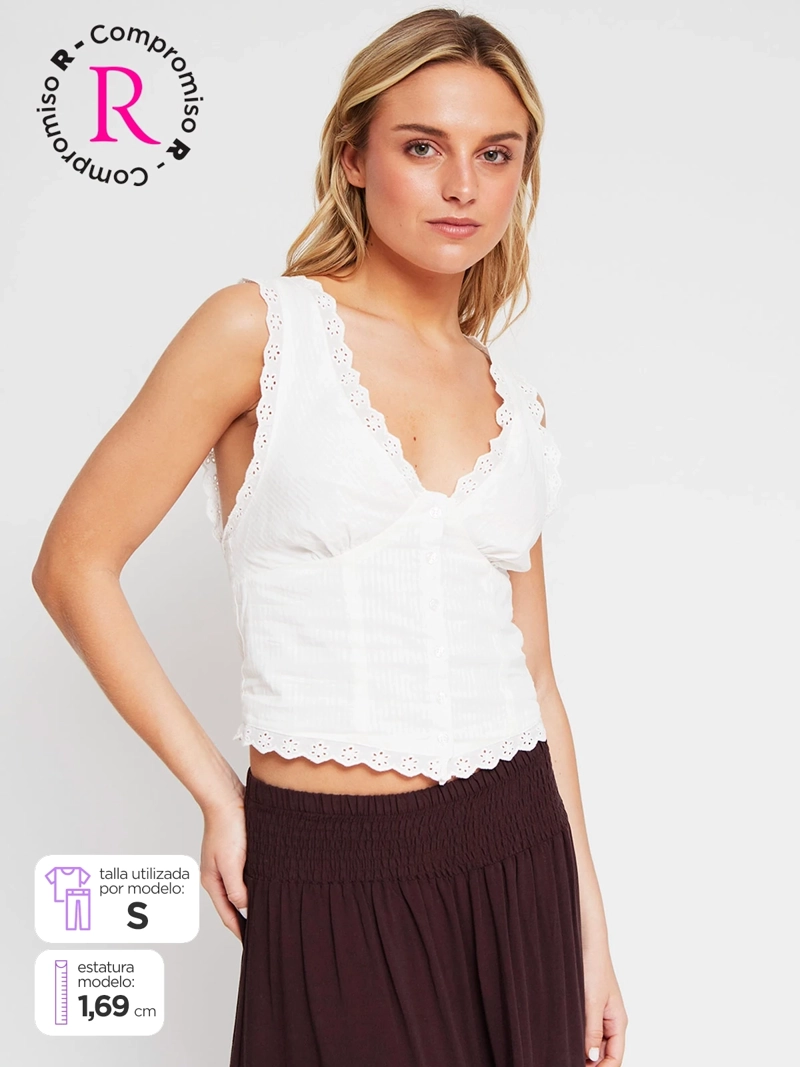 BLUSA MUJER INDEX ALGODÓN SIN MANGAS
