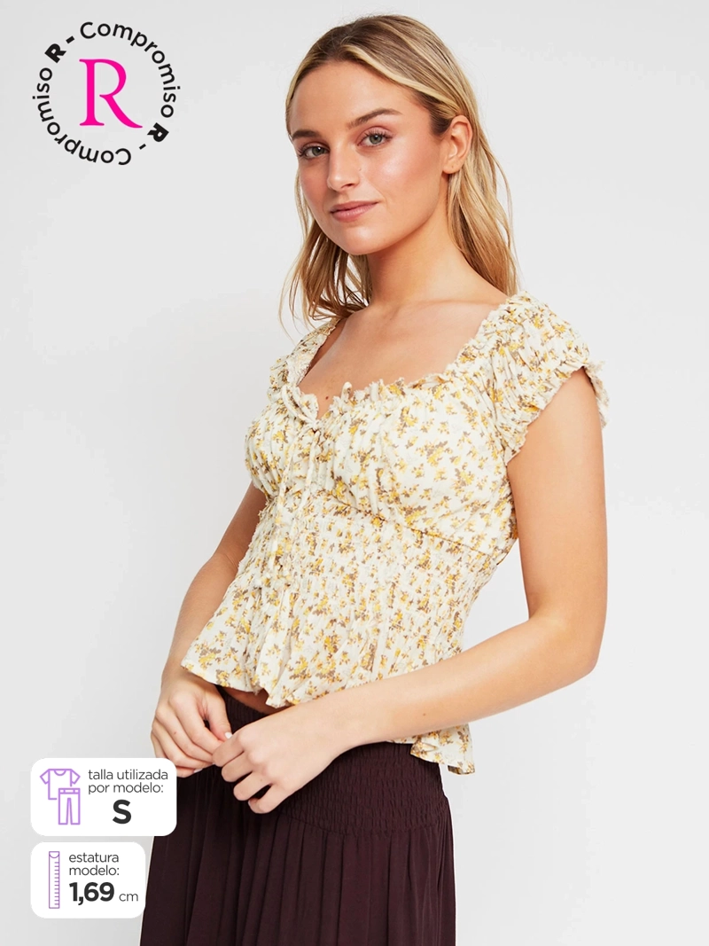 BLUSA MUJER INDEX ALGODÓN SIN MANGAS PRINT