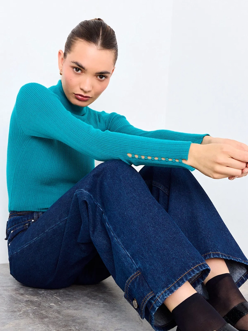 SWEATER MUJER IO BEATLE TEJIDO BÁSICO RIB - 1
