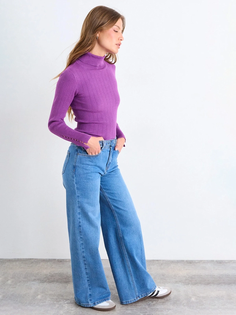 SWEATER MUJER IO BEATLE TEJIDO BÁSICO RIB - 2
