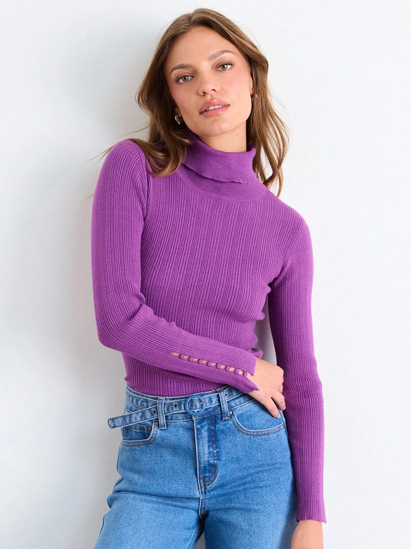 SWEATER MUJER IO BEATLE TEJIDO BÁSICO RIB - 3