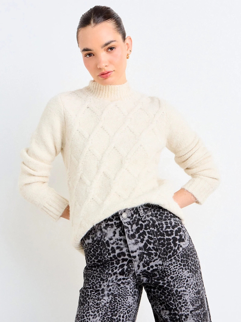 SWEATER MUJER IO MOAIR TRENZADO - 2