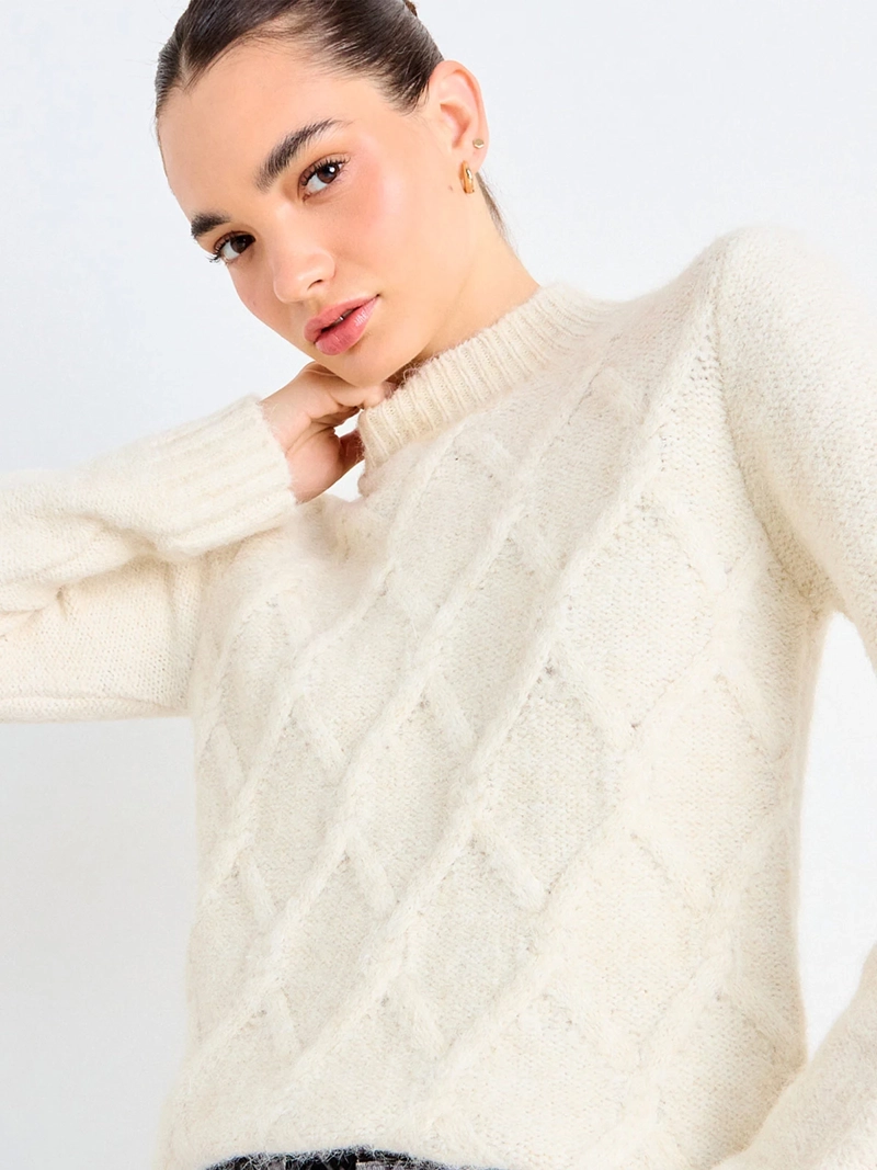SWEATER MUJER IO MOAIR TRENZADO - 4