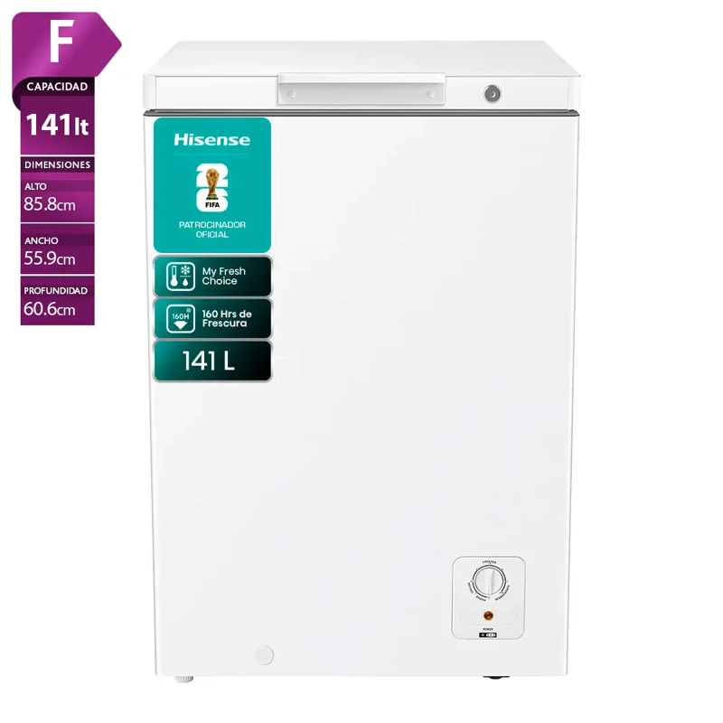 CONGELADOR HORIZONTAL HISENSE FT145N1BWF 141L FRÍO DIRECTO BLANCO