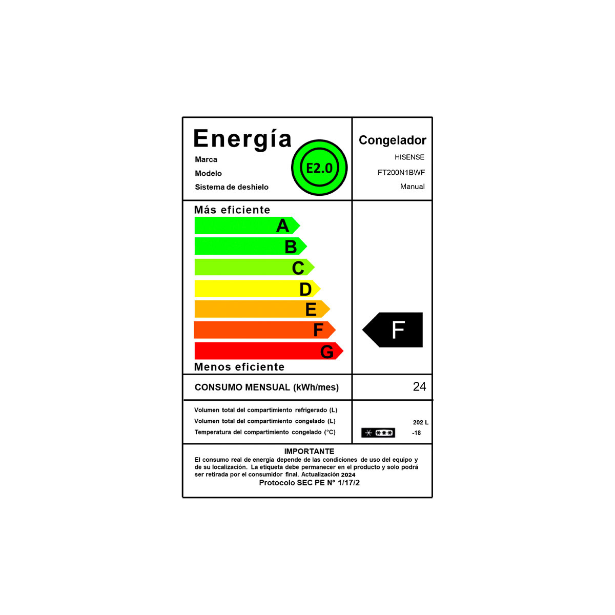 CONGELADOR HORIZONTAL HISENSE FT200N1BWF 202L FRÍO DIRECTO BLANCO - 15