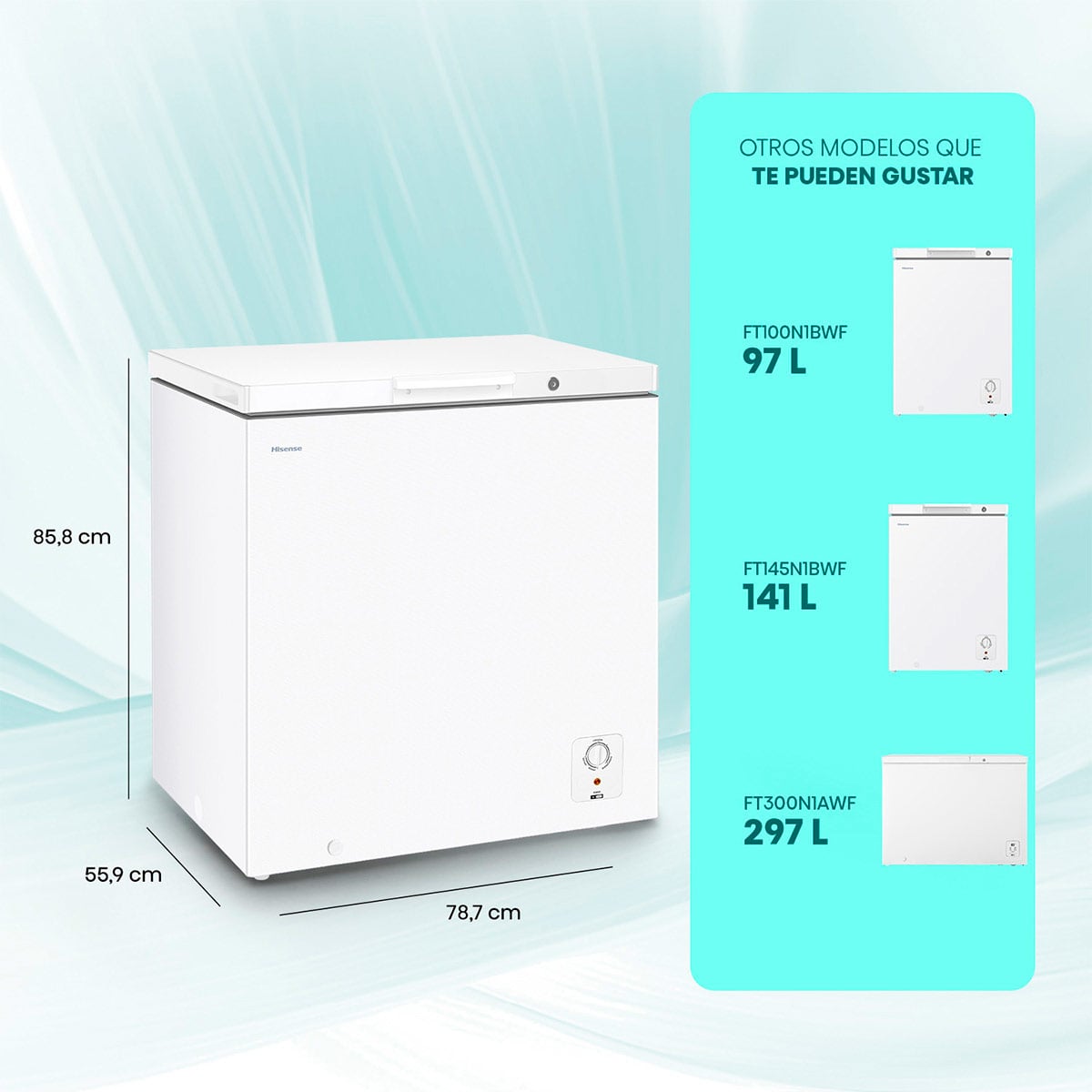 CONGELADOR HORIZONTAL HISENSE FT200N1BWF 202L FRÍO DIRECTO BLANCO - 3