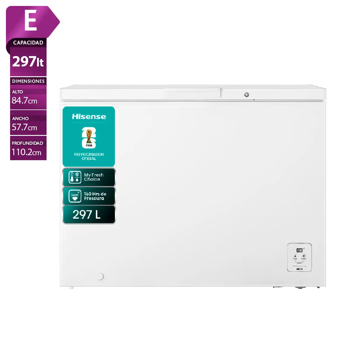 CONGELADOR HORIZONTAL HISENSE FT300N1AWF 297L FRÍO DIRECTO BLANCO - 1