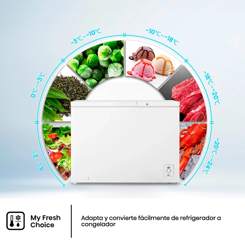 CONGELADOR HORIZONTAL HISENSE FT300N1AWF 297L FRÍO DIRECTO BLANCO - 8