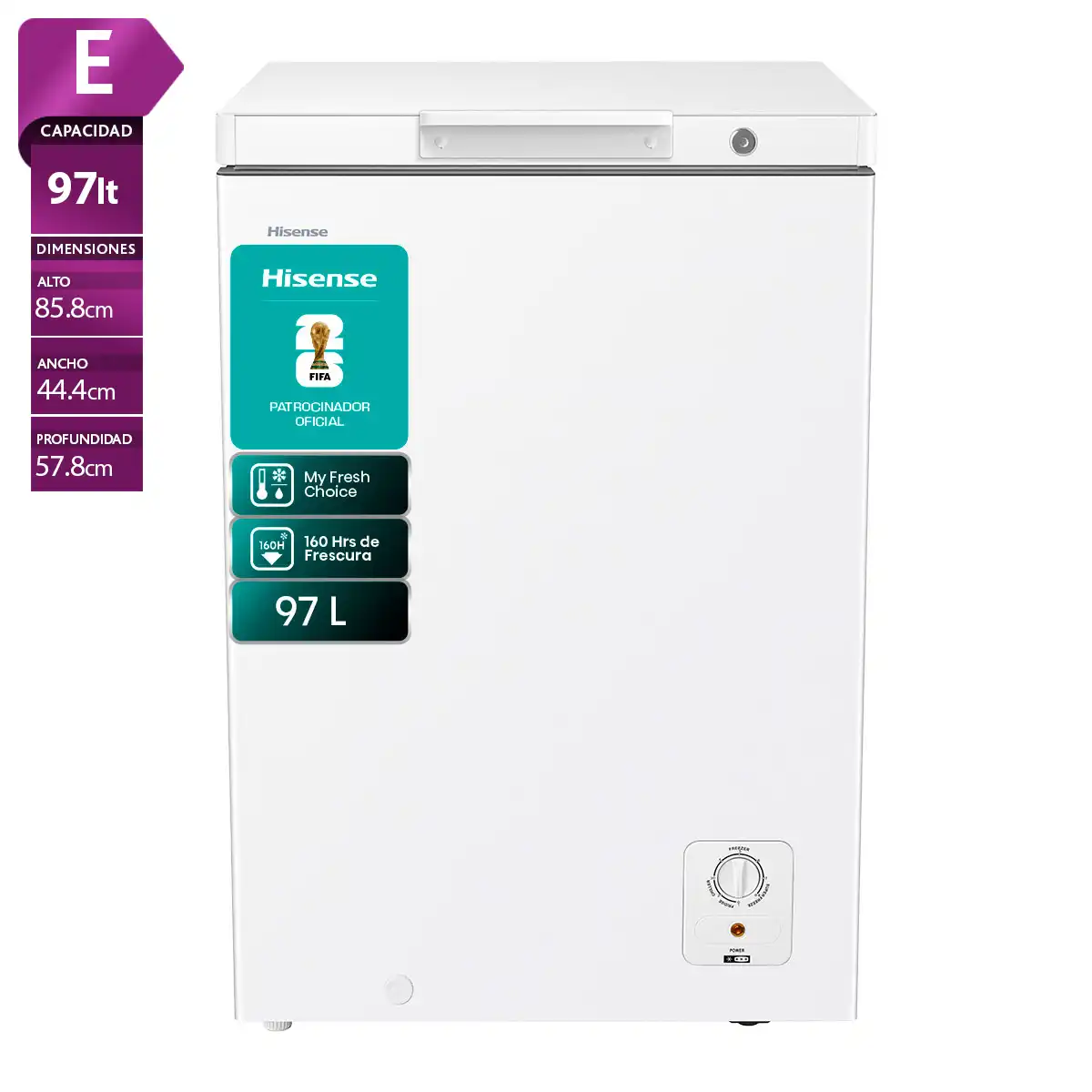 CONGELADOR HORIZONTAL HISENSE FT100N1BWF 97L FRÍO DIRECTO BLANCO - 1