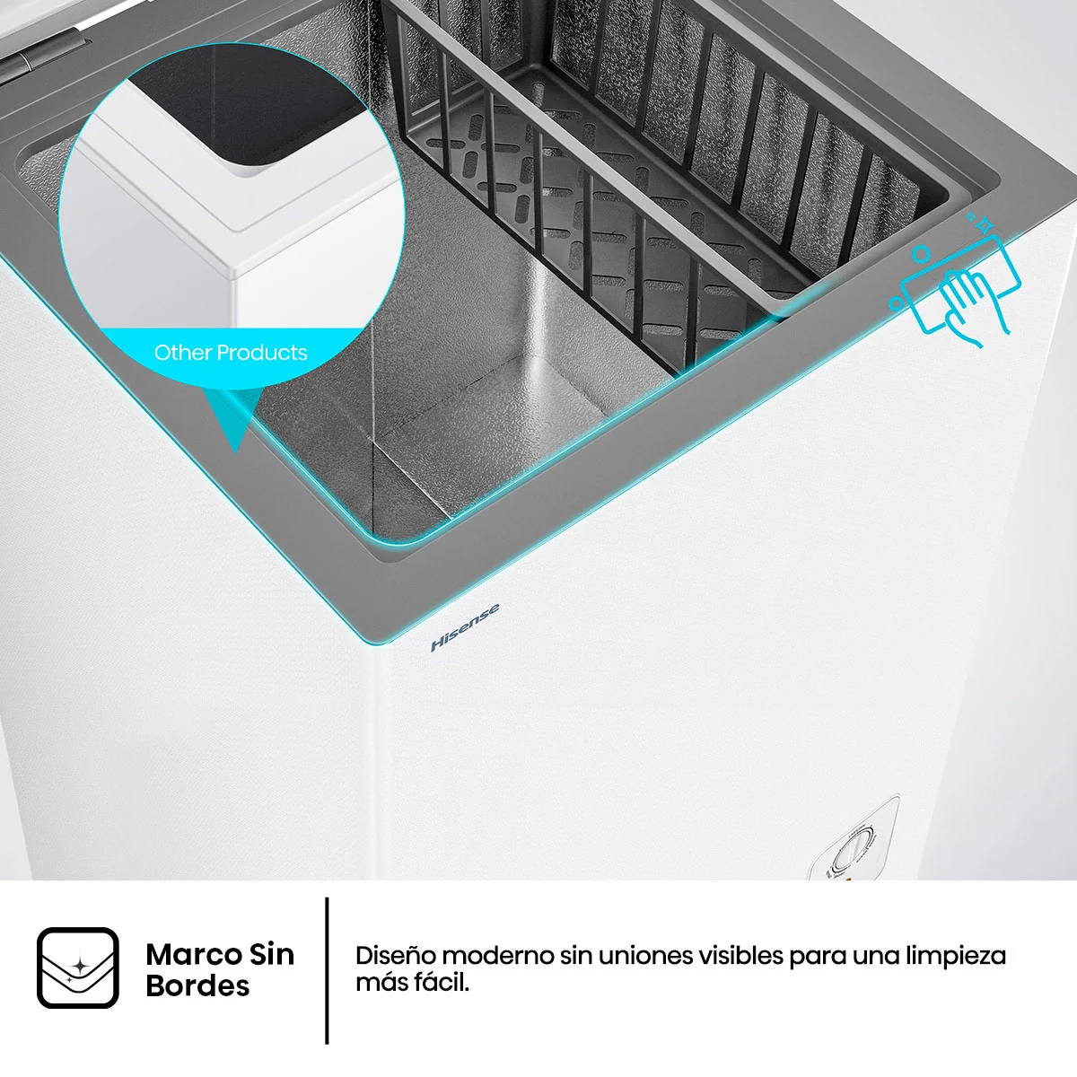 CONGELADOR HORIZONTAL HISENSE FT100N1BWF 97L FRÍO DIRECTO BLANCO - 6