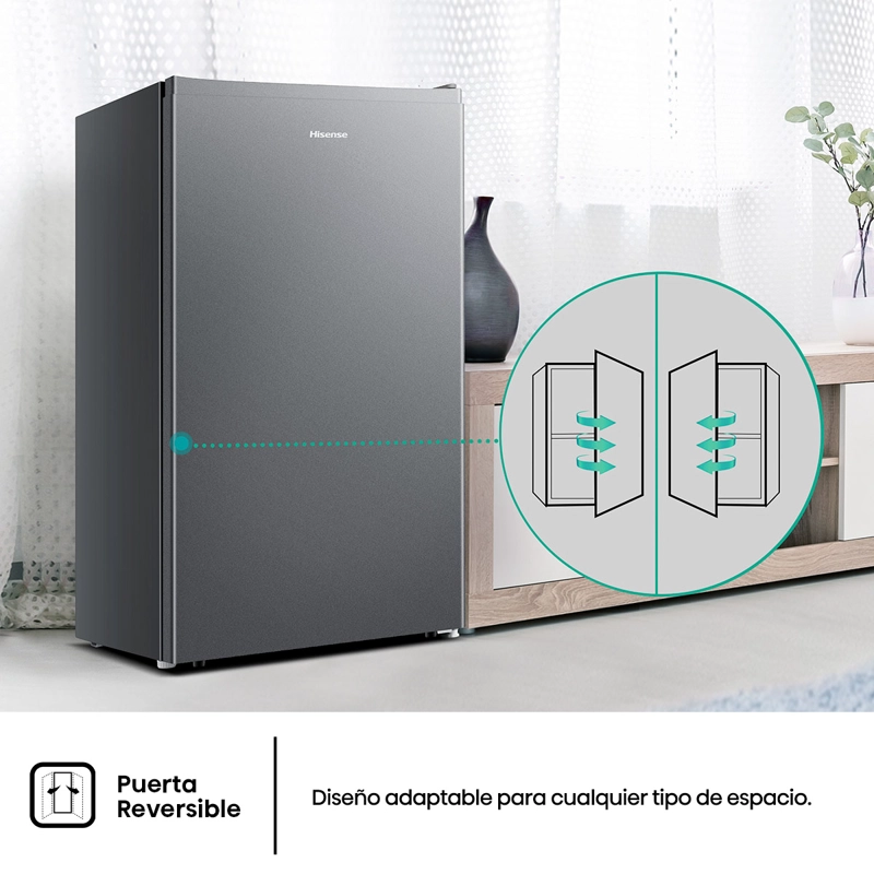 FRIGOBAR HISENSE RR093N1EB1 94L FRÍO DIRECTO PLATA - 6