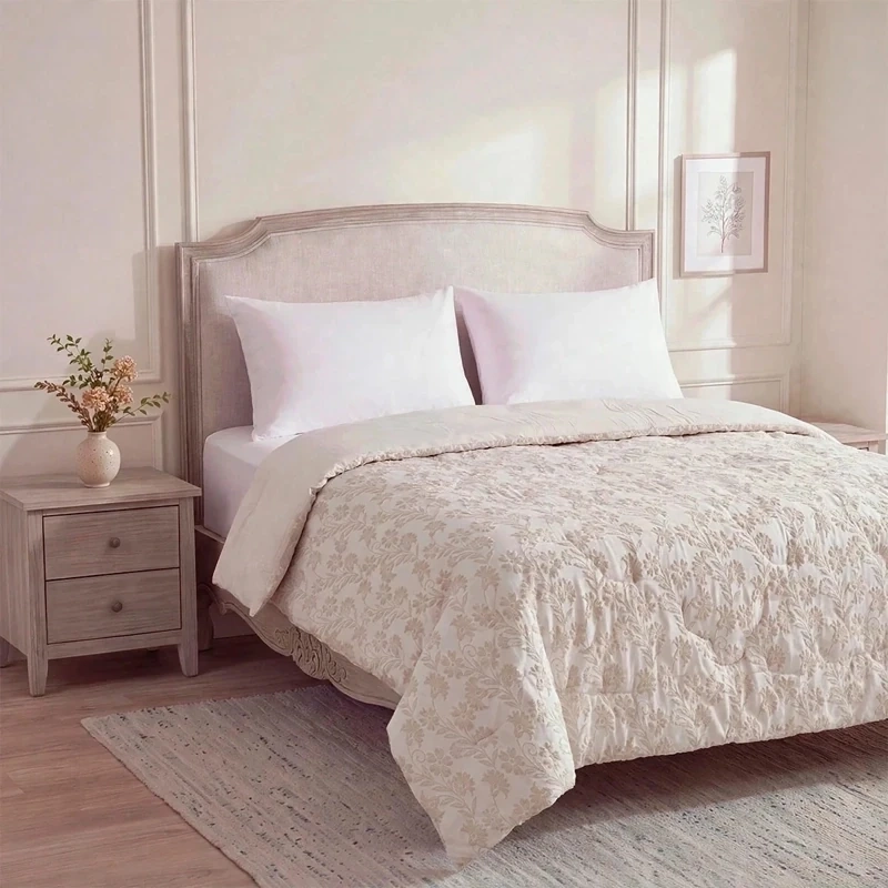 PLUMÓN RIPLEY HOME JACQUARD FLORES 1.5 PLAZAS BEIGE - 2