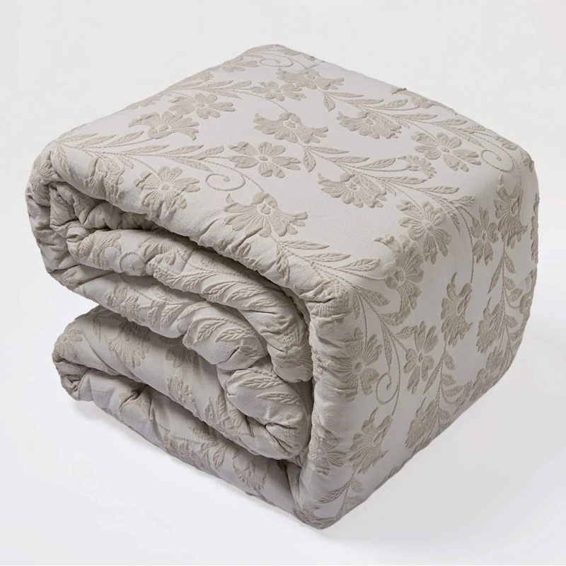PLUMÓN RIPLEY HOME JACQUARD FLORES 1.5 PLAZAS BEIGE - 4