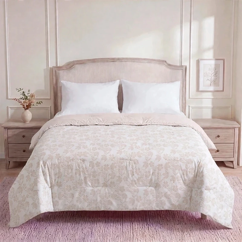 PLUMÓN RIPLEY HOME JACQUARD FLORES KING BEIGE