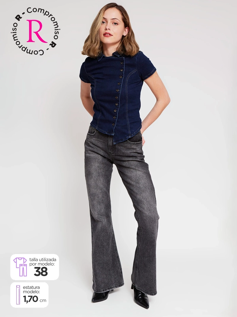 JEANS MUJER INDEX ALGODÓN FLARE - 1