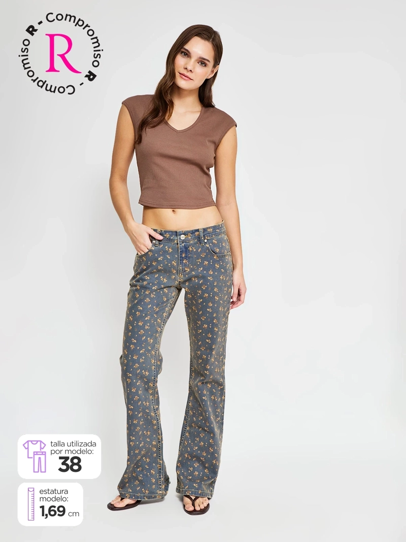 JEANS MUJER INDEX ALGODÓN PRINT