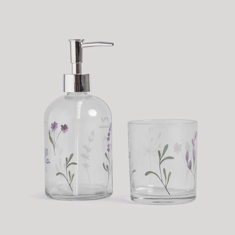 SET DE BAÑO RIPLEY HOME VASO + DISPENSADOR FLEURS - 2