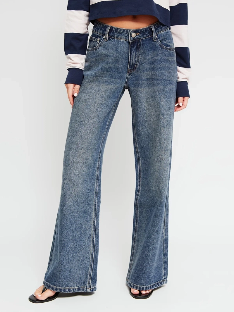 JEANS MUJER INDEX ALGODÓN WIDE LEG TIRO BAJO - 2
