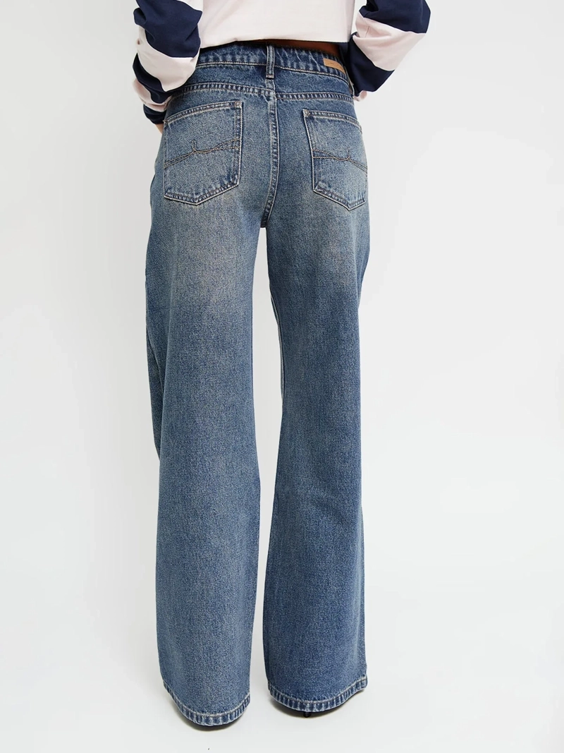 JEANS MUJER INDEX ALGODÓN WIDE LEG TIRO BAJO - 3