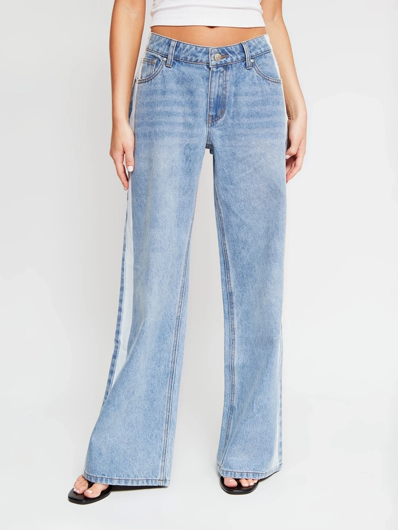 JEANS MUJER INDEX ALGODÓN WIDE LEG TIRO BAJO - 2