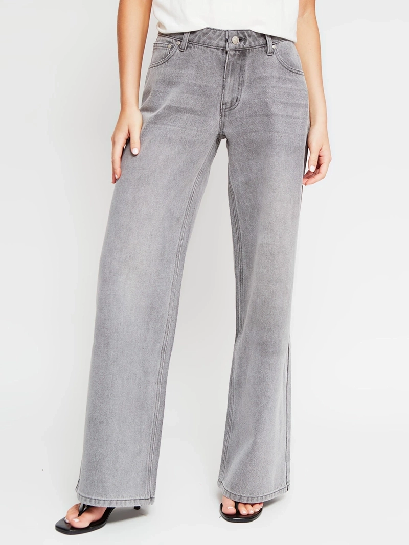 JEANS MUJER INDEX ALGODÓN WIDE LEG TIRO BAJO - 2