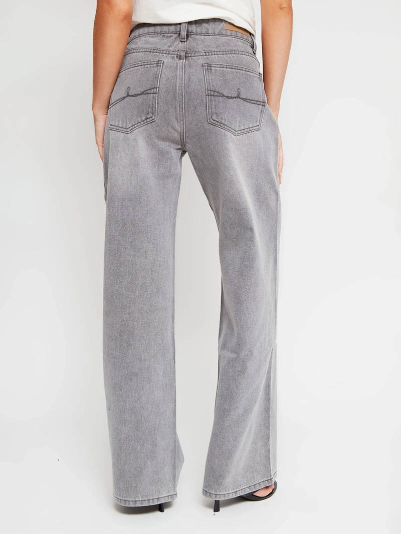JEANS MUJER INDEX ALGODÓN WIDE LEG TIRO BAJO - 3