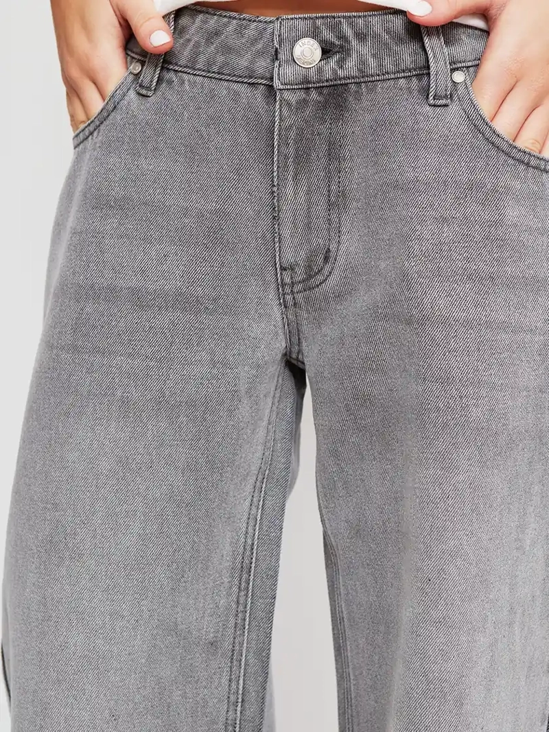JEANS MUJER INDEX ALGODÓN WIDE LEG TIRO BAJO - 4