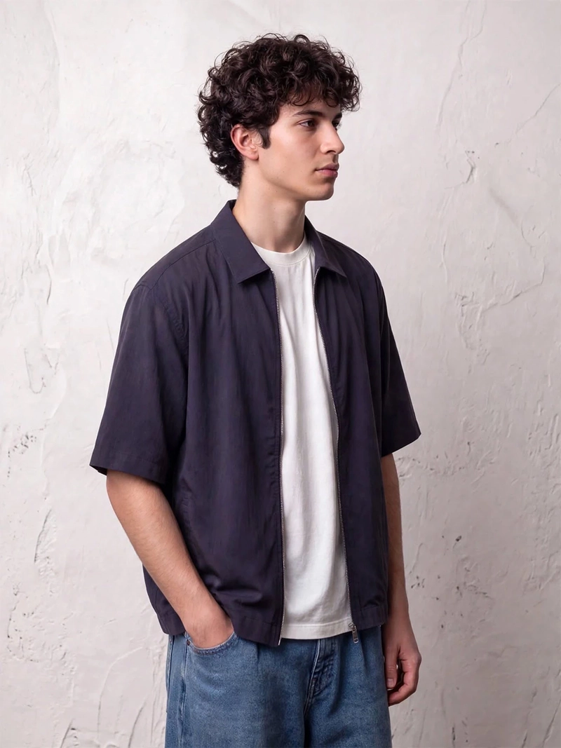 CAMISA HOMBRE INDEX MANGA CORTA CON CIERRE - 1