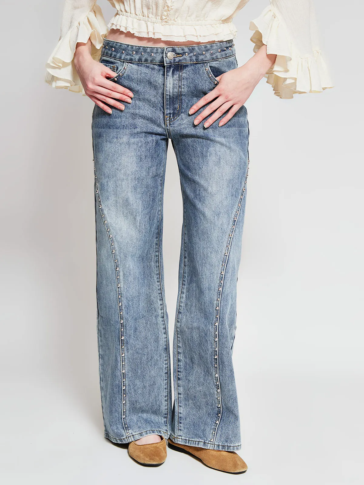 JEANS MUJER INDEX ALGODÓN TACHAS - 2