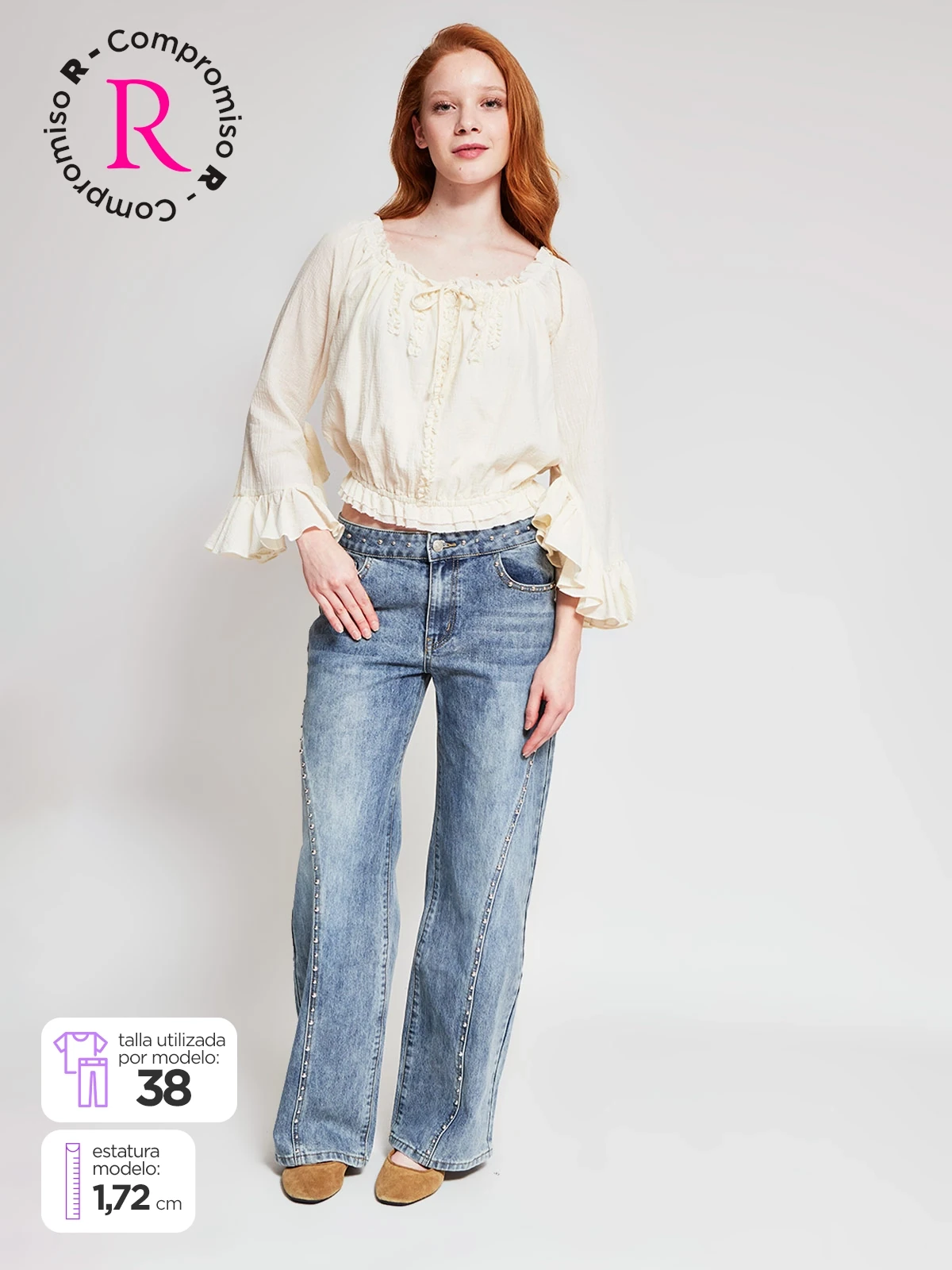 JEANS MUJER INDEX ALGODÓN TACHAS - 1