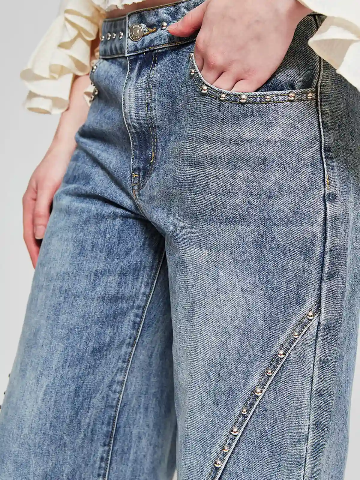 JEANS MUJER INDEX ALGODÓN TACHAS - 4