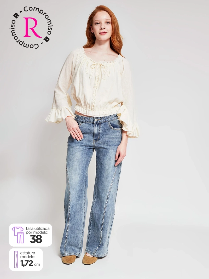 JEANS MUJER INDEX ALGODÓN TACHAS - 1