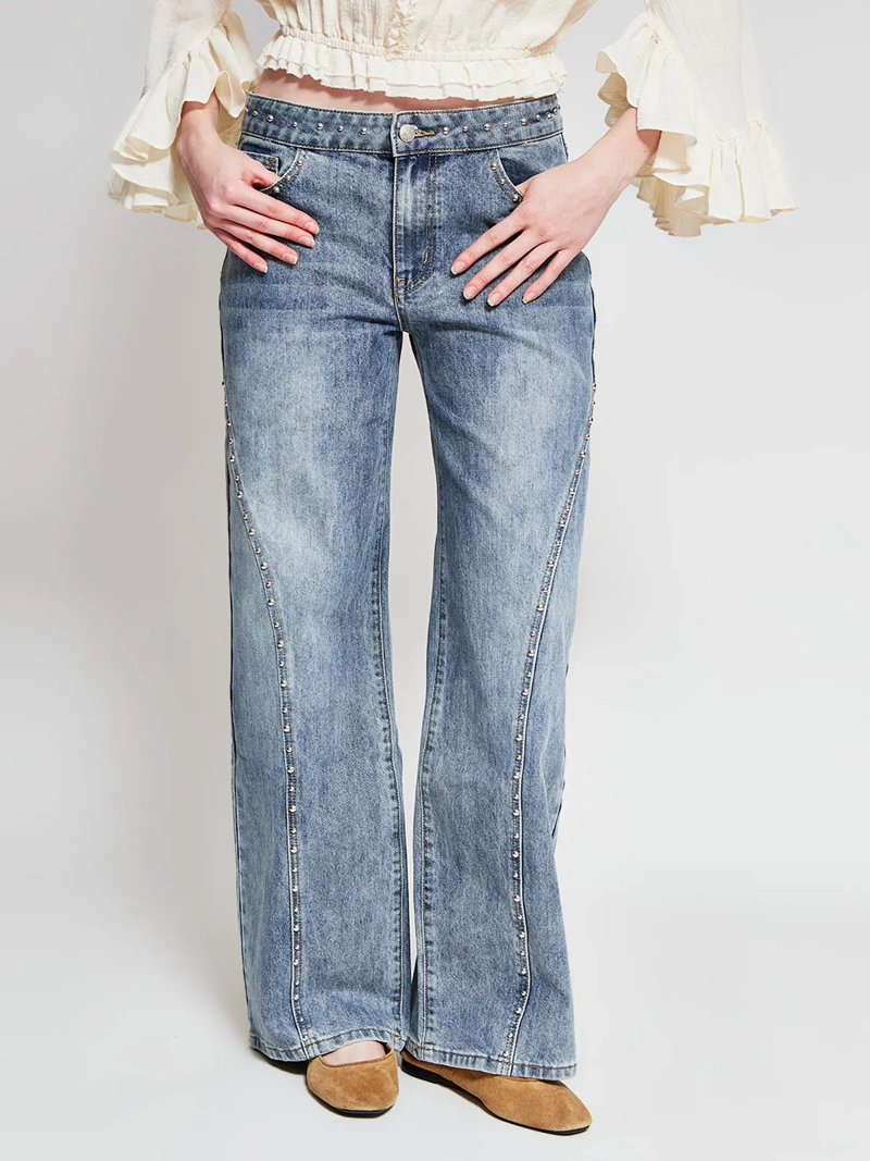 JEANS MUJER INDEX ALGODÓN TACHAS - 2