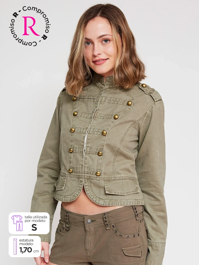 CHAQUETA MUJER INDEX ALGODÓN BOTONES - 1