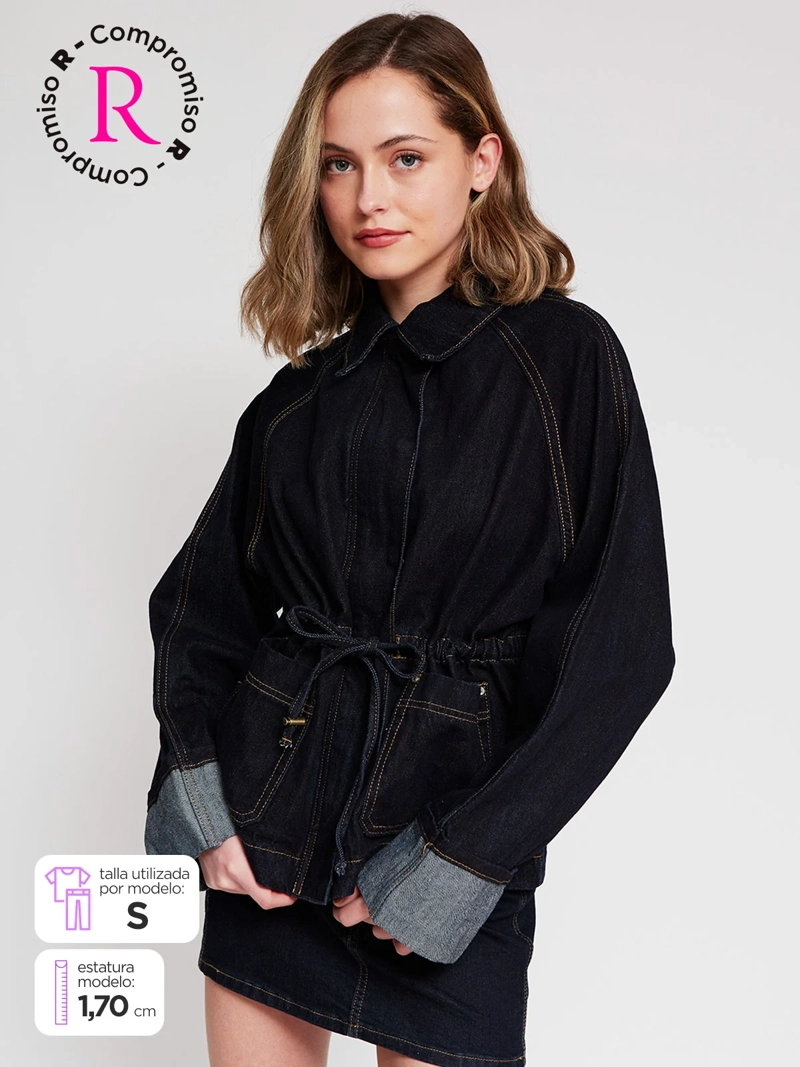CHAQUETA MUJER INDEX ALGODÓN DENIM OVERSIZE - 1