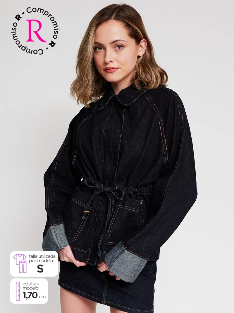 CHAQUETA MUJER INDEX ALGODÓN DENIM OVERSIZE - 1