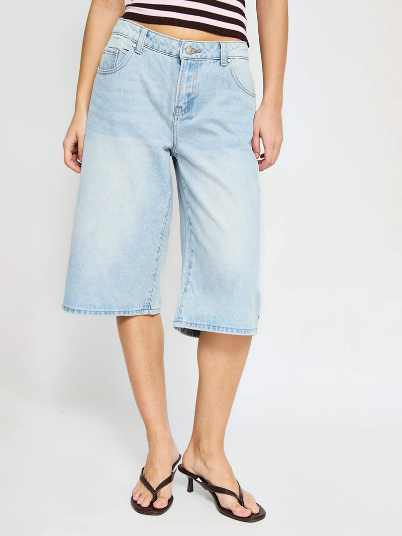 SHORT MUJER INDEX ALGODÓN LARGO DENIM - 2