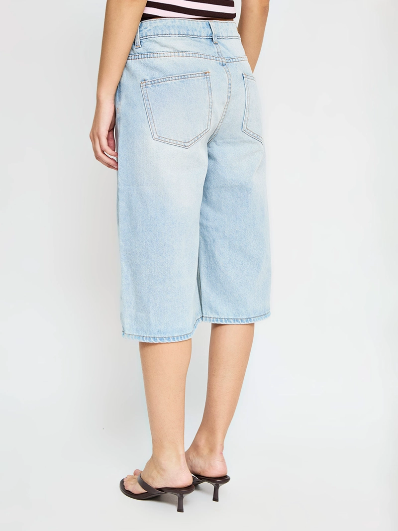 SHORT MUJER INDEX ALGODÓN LARGO DENIM - 3