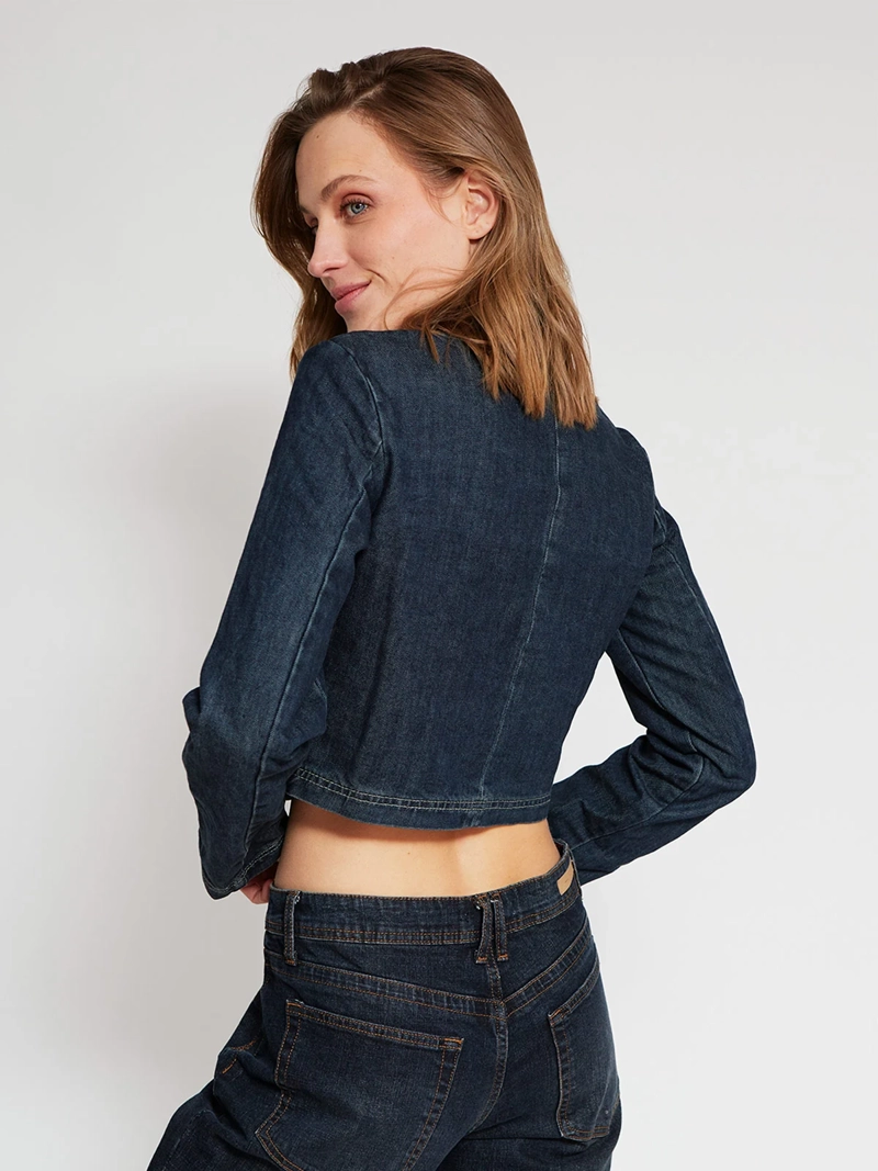 CHAQUETA MUJER INDEX ALGODÓN DENIM BOTONES - 3