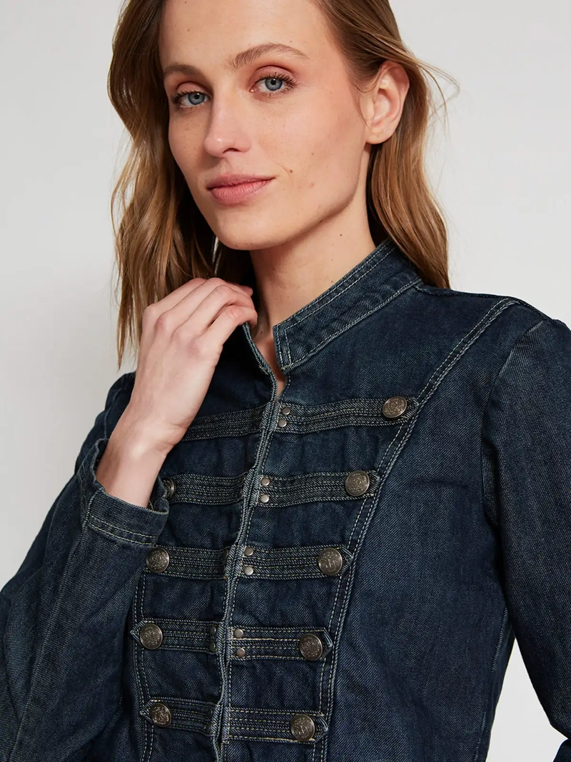 CHAQUETA MUJER INDEX ALGODÓN DENIM BOTONES - 4