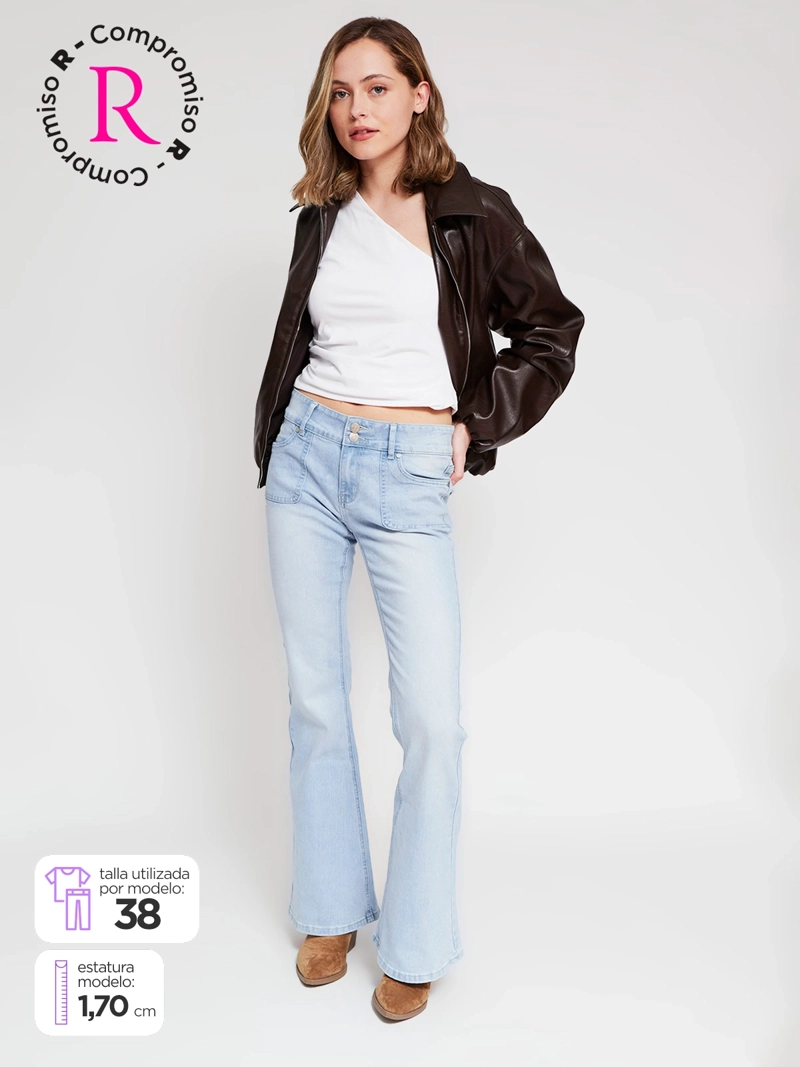 JEANS MUJER INDEX ALGODÓN FLARE - 1