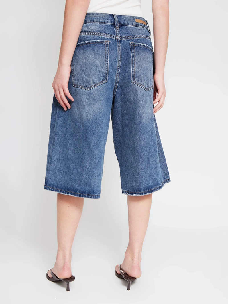 SHORT MUJER INDEX ALGODÓN LARGO DENIM - 4