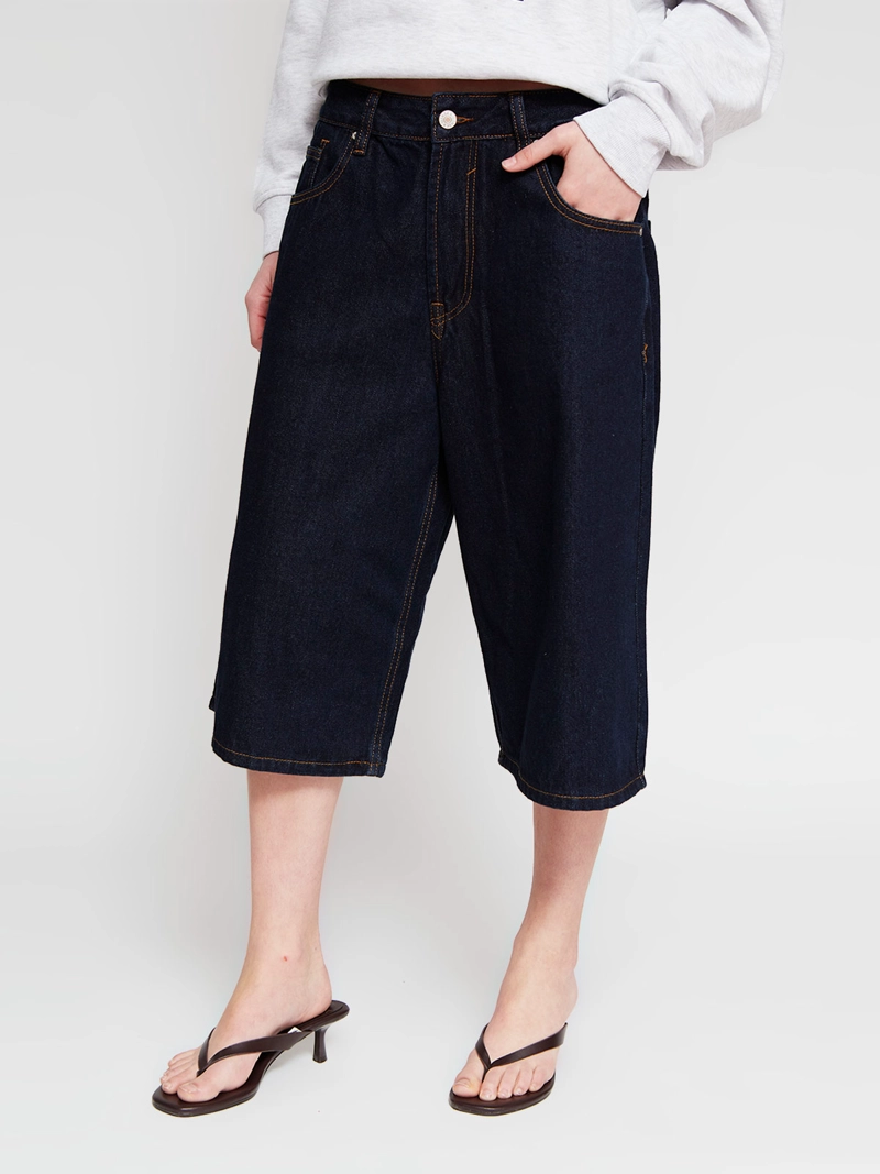 SHORT MUJER INDEX ALGODÓN LARGO DENIM - 2