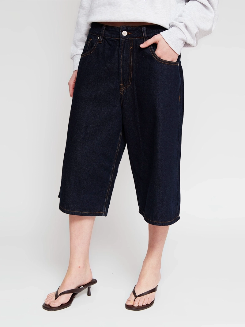 SHORT MUJER INDEX ALGODÓN LARGO DENIM - 2