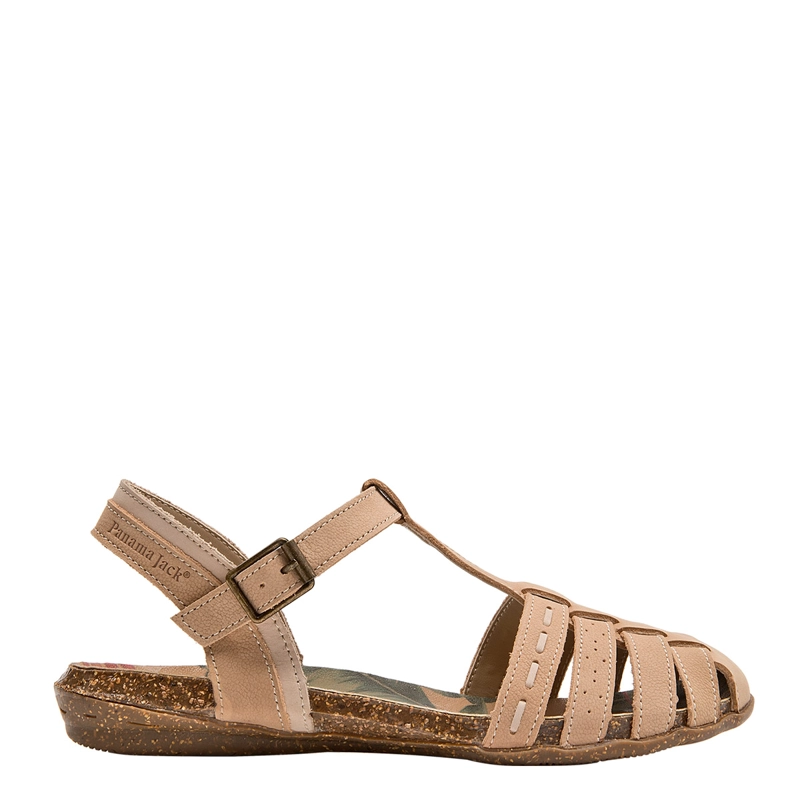 SANDALIAS MUJER PANAMA JACK BEIGE PJM0057 CUERO